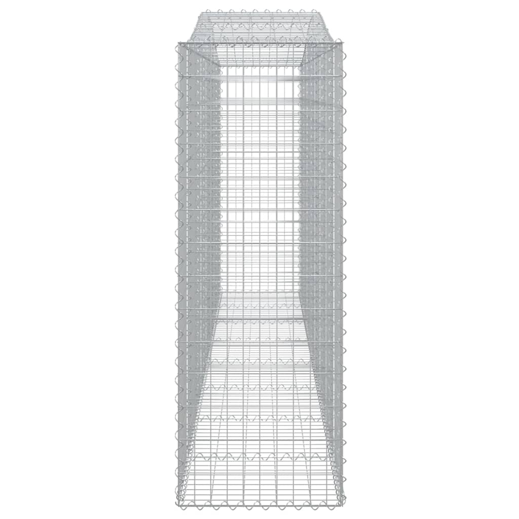 Gabionen mit Hochbogen 8 Stk. 400x50x140/160cm Verzinktes Eisen