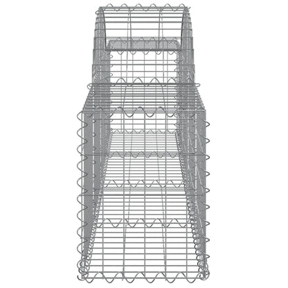 Gabionen mit Hochbogen 3 Stk. 200x30x40/60 cm Verzinktes Eisen