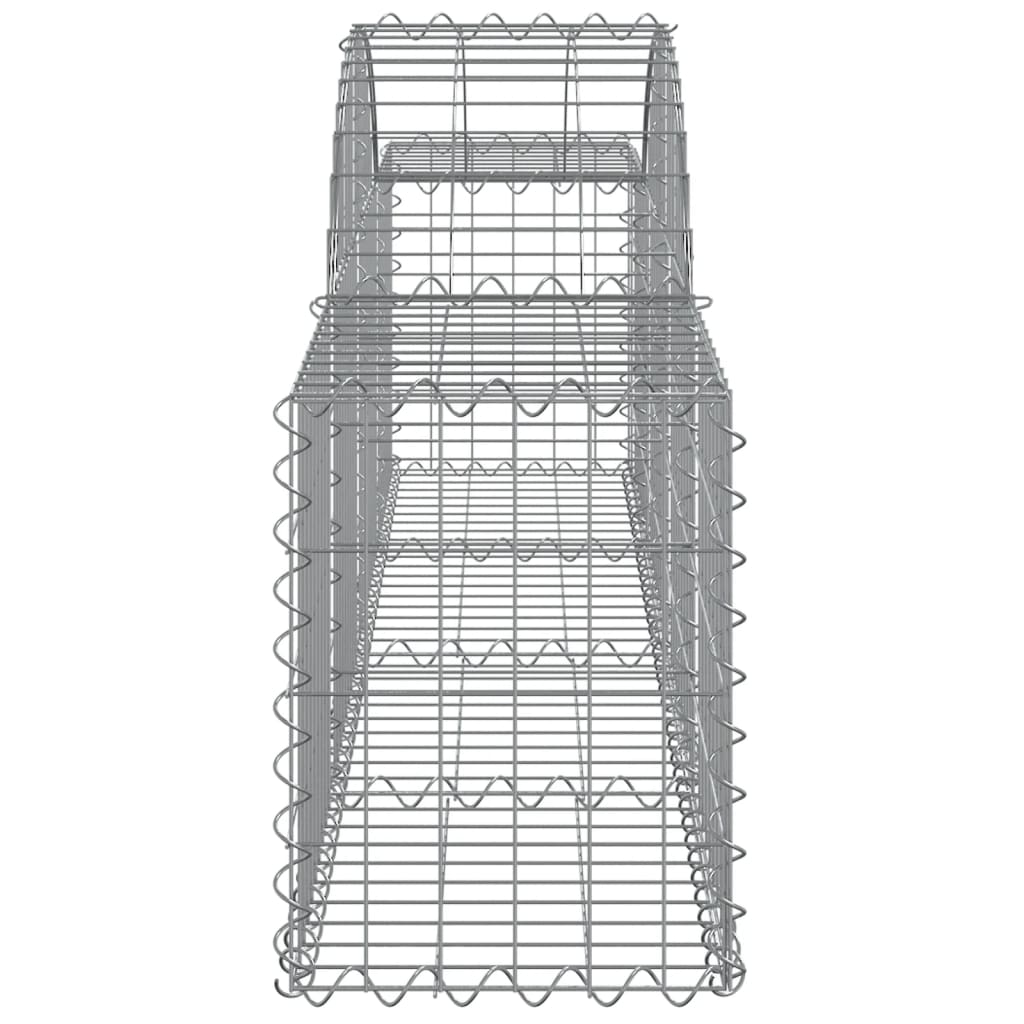 Gabionen mit Hochbogen 3 Stk. 200x30x40/60 cm Verzinktes Eisen