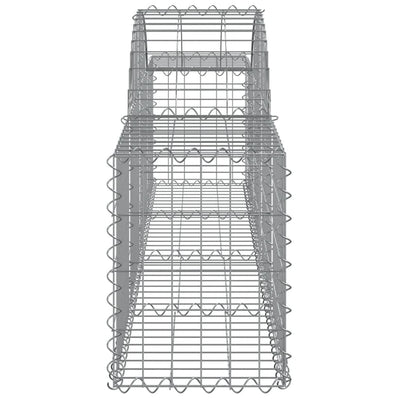 Gabionen mit Hochbogen 6 Stk. 200x30x40/60 cm Verzinktes Eisen