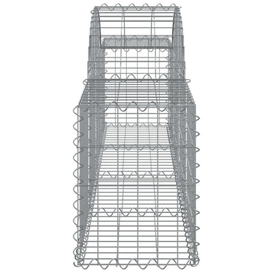 Gabionen mit Hochbogen 8 Stk. 200x30x40/60 cm Verzinktes Eisen