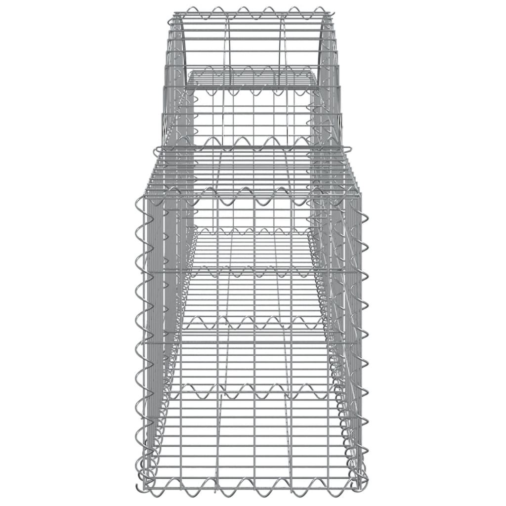 Gabionen mit Hochbogen 10 Stk. 200x30x40/60 cm Verzinktes Eisen