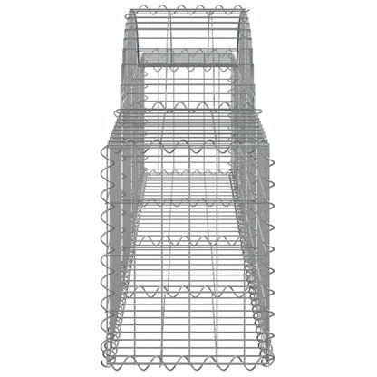 Gabionen mit Hochbogen 10 Stk. 200x30x40/60 cm Verzinktes Eisen