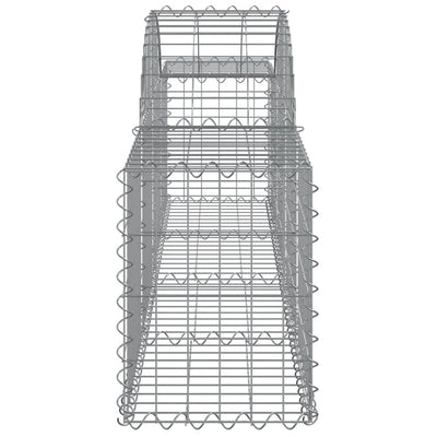 Gabionen mit Hochbogen 11 Stk. 200x30x40/60 cm Verzinktes Eisen