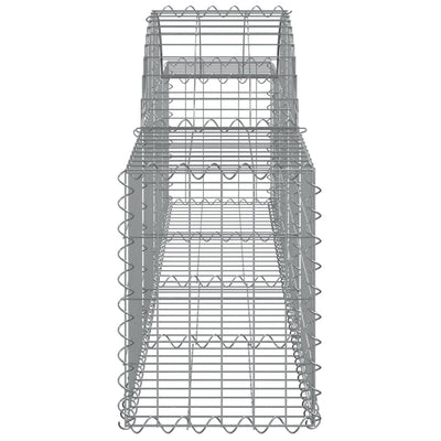 Gabionen mit Hochbogen 15 Stk. 200x30x40/60 cm Verzinktes Eisen