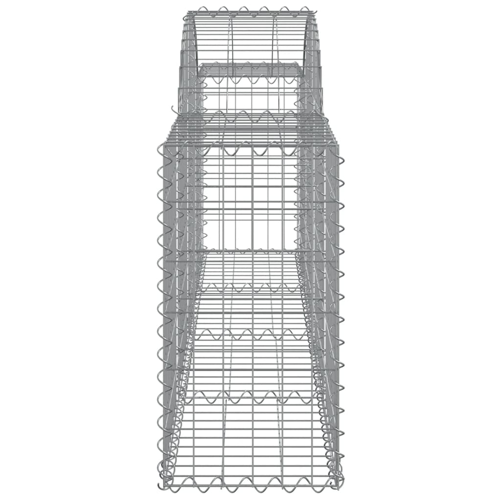 Gabionen mit Hochbogen 9 Stk. 200x30x60/80 cm Verzinktes Eisen