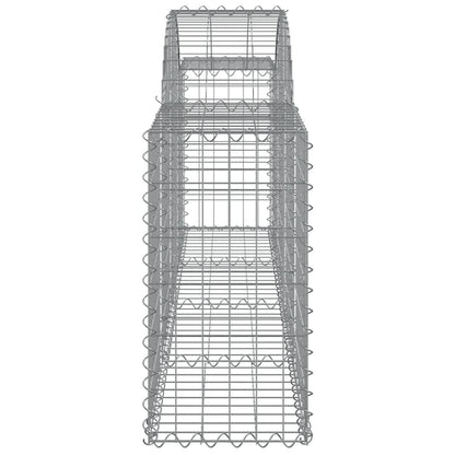 Gabionen mit Hochbogen 9 Stk. 200x30x60/80 cm Verzinktes Eisen