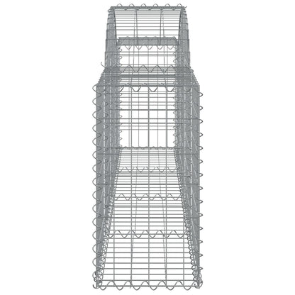 Gabionen mit Hochbogen 10 Stk. 200x30x60/80 cm Verzinktes Eisen