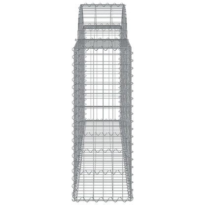 Gabionen mit Hochbogen 30 Stk. 200x30x80/100cm Verzinktes Eisen