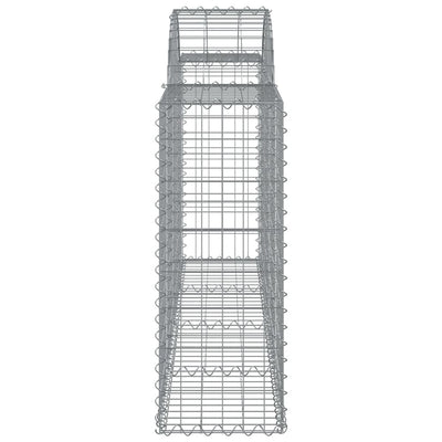 Gabionen mit Hochbogen 30 Stk. 200x30x80/100cm Verzinktes Eisen