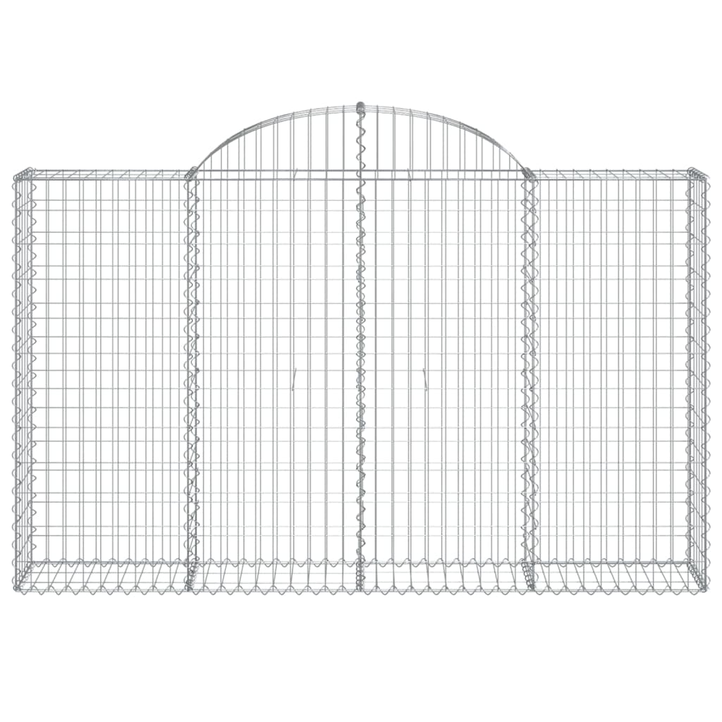 Gabionen mit Hochbogen 7 Stk. 200x30x120/140cm Verzinktes Eisen