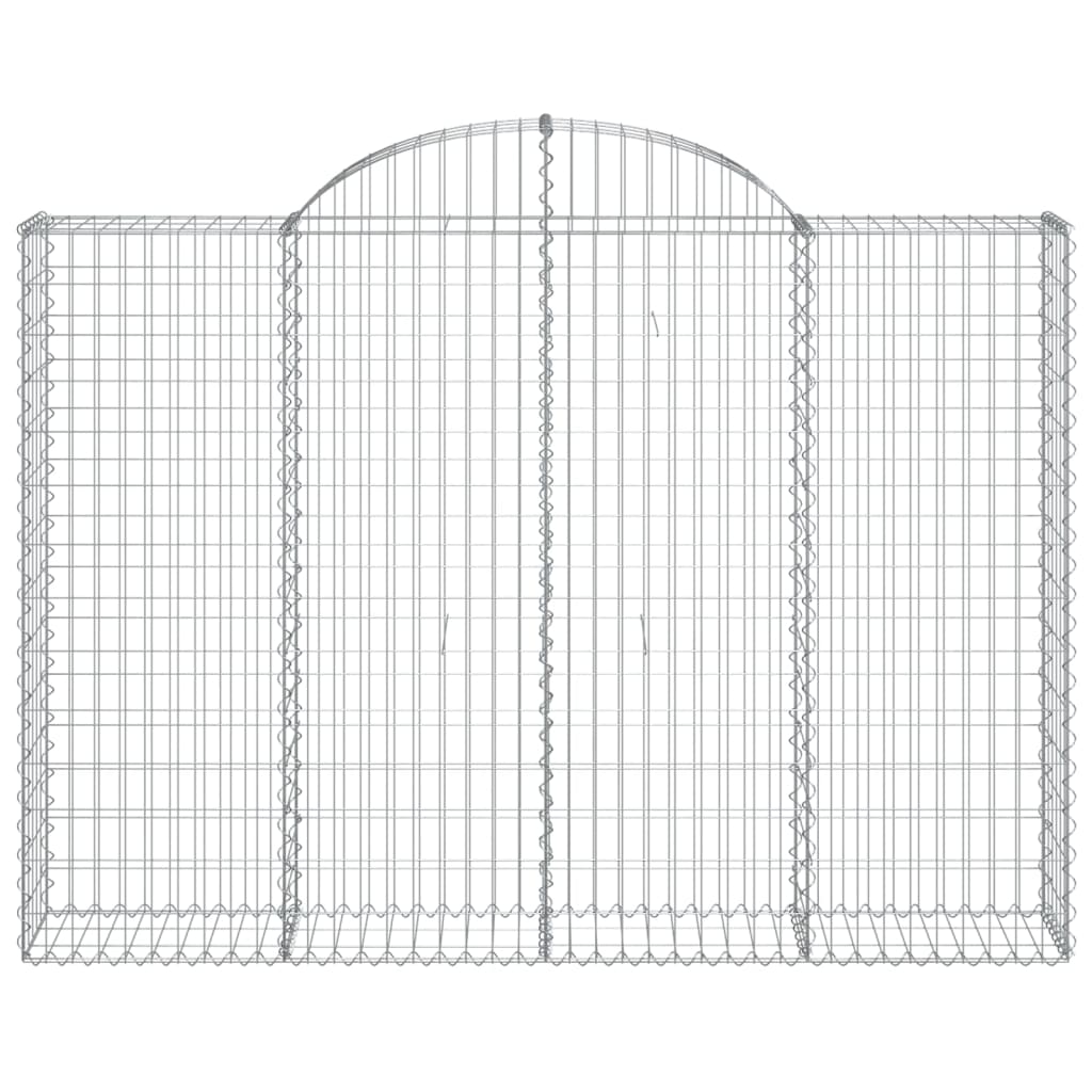 Gabionen mit Hochbogen 2 Stk. 200x30x140/160cm Verzinktes Eisen