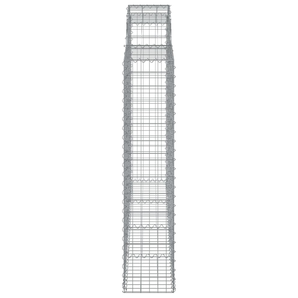 Gabionen mit Hochbogen 2 Stk. 200x30x140/160cm Verzinktes Eisen