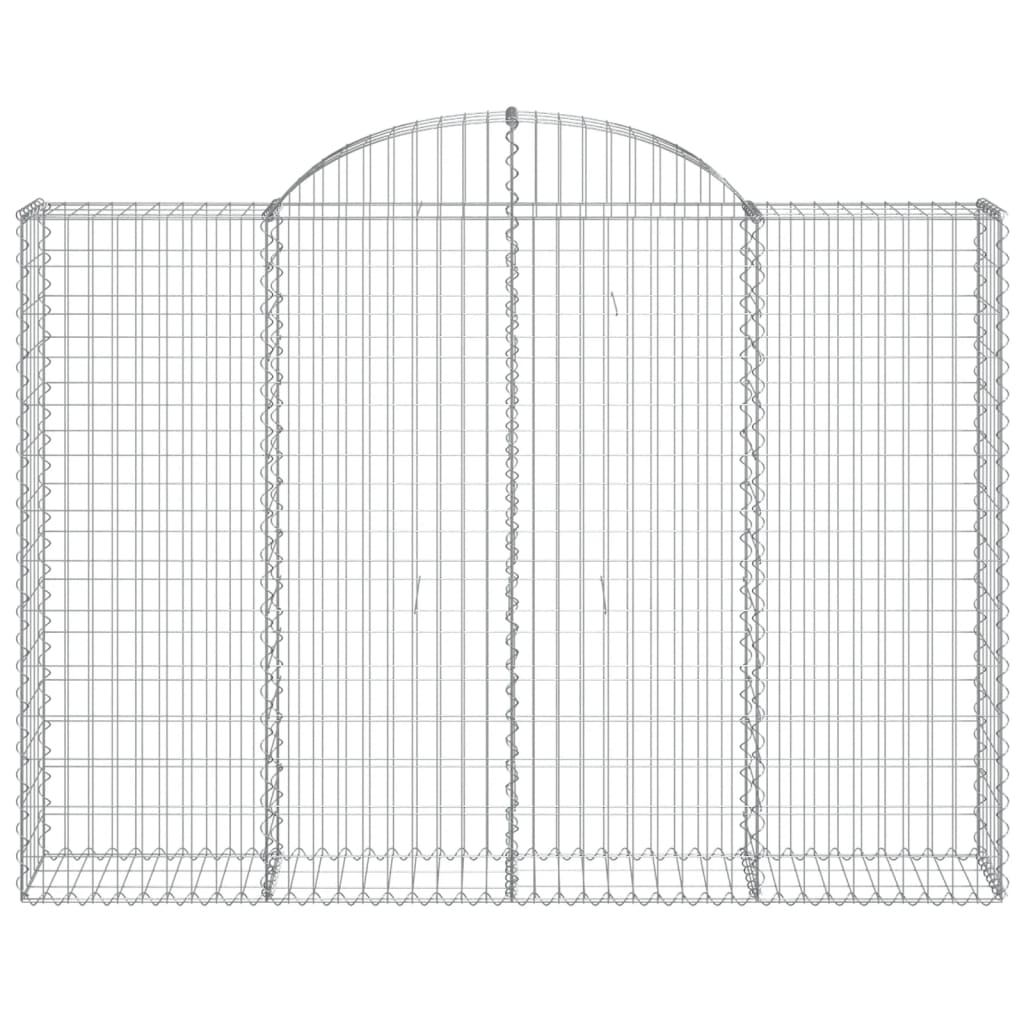 Gabionen mit Hochbogen 4 Stk. 200x30x140/160cm Verzinktes Eisen