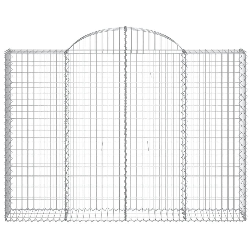 Gabionen mit Hochbogen 7 Stk. 200x30x140/160cm Verzinktes Eisen