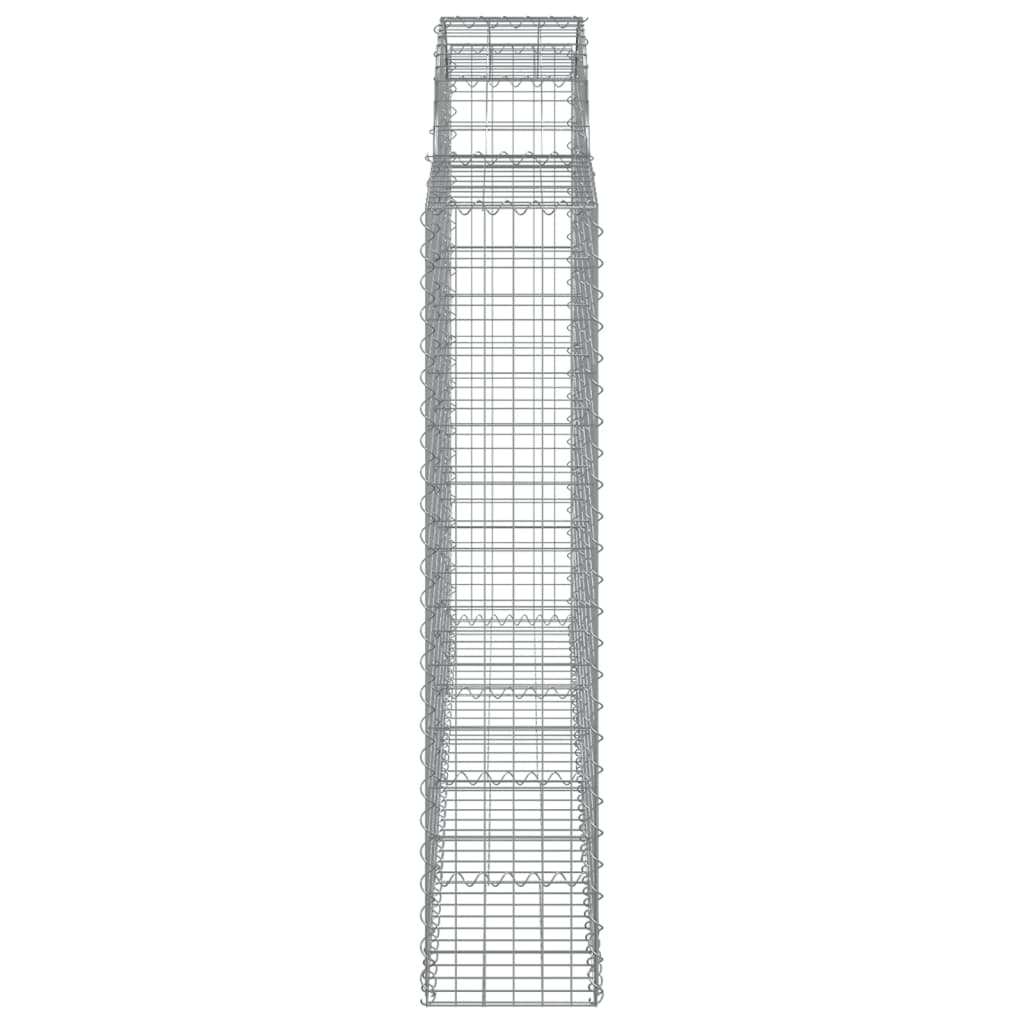 Gabionen mit Hochbogen 7 Stk. 200x30x140/160cm Verzinktes Eisen