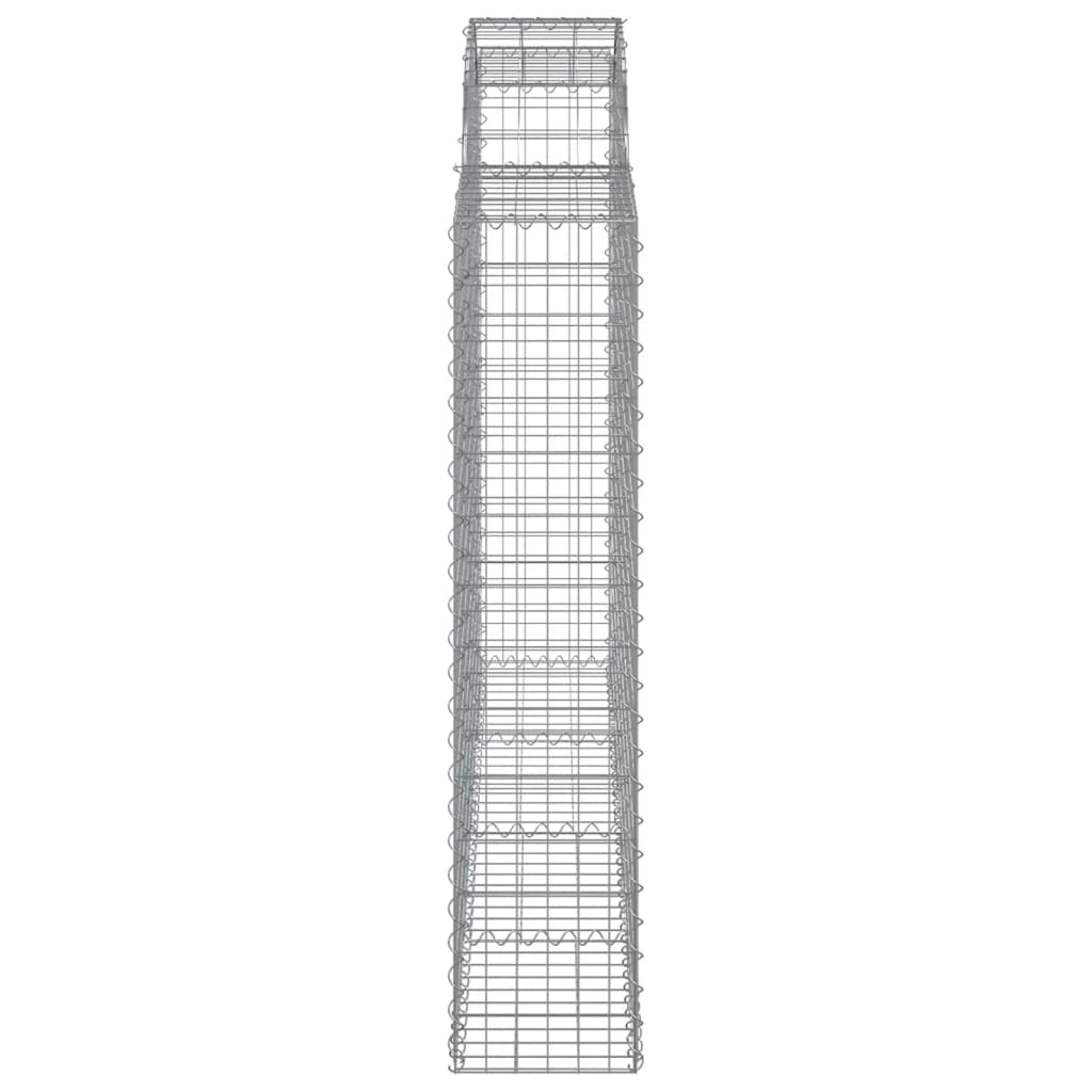 Gabionen mit Hochbogen 20Stk. 200x30x140/160cm Verzinktes Eisen