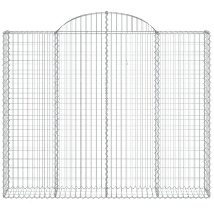 Gabionen mit Hochbogen 2 Stk. 200x30x160/180cm Verzinktes Eisen