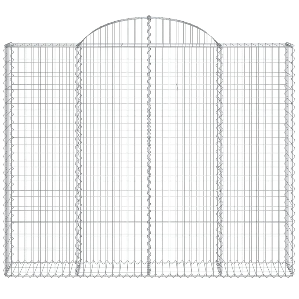 Gabionen mit Hochbogen 2 Stk. 200x30x160/180cm Verzinktes Eisen