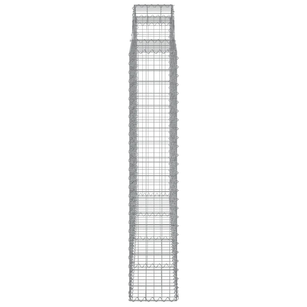 Gabionen mit Hochbogen 2 Stk. 200x30x160/180cm Verzinktes Eisen