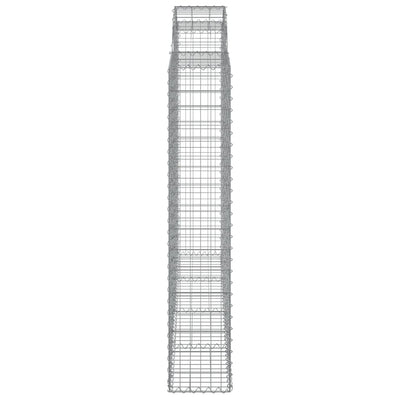 Gabionen mit Hochbogen 2 Stk. 200x30x160/180cm Verzinktes Eisen