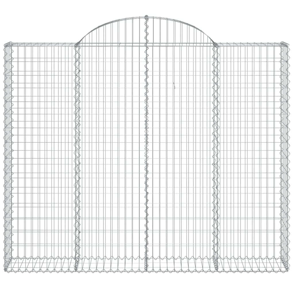 Gabionen mit Hochbogen 5 Stk. 200x30x160/180cm Verzinktes Eisen