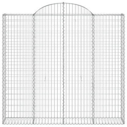 Gabionen mit Hochbogen 2 Stk. 200x30x180/200cm Verzinktes Eisen