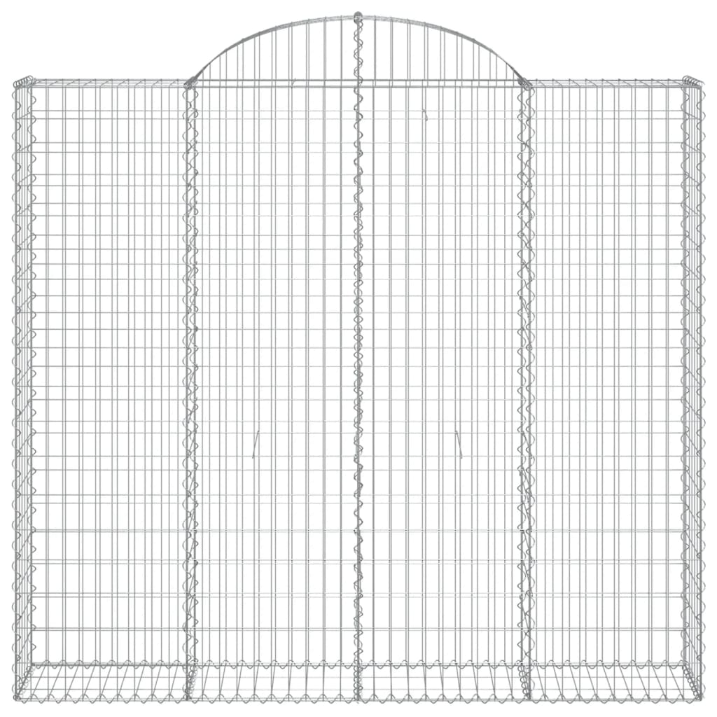 Gabionen mit Hochbogen 2 Stk. 200x30x180/200cm Verzinktes Eisen