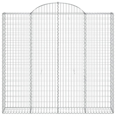 Gabionen mit Hochbogen 2 Stk. 200x30x180/200cm Verzinktes Eisen