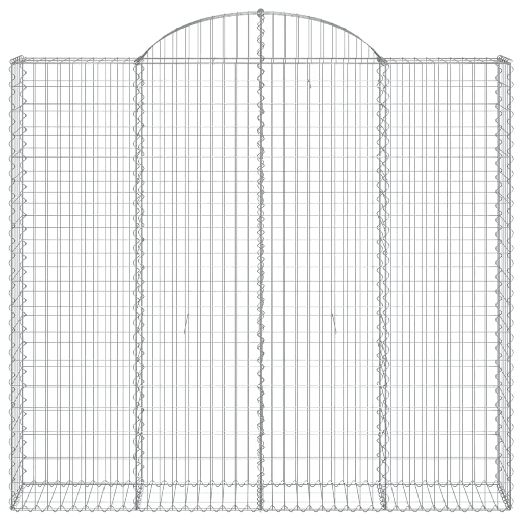 Gabionen mit Hochbogen 3 Stk. 200x30x180/200cm Verzinktes Eisen