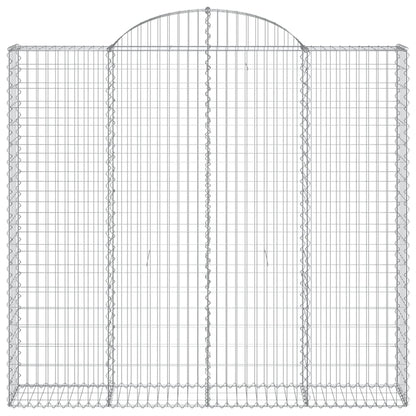 Gabionen mit Hochbogen 3 Stk. 200x30x180/200cm Verzinktes Eisen