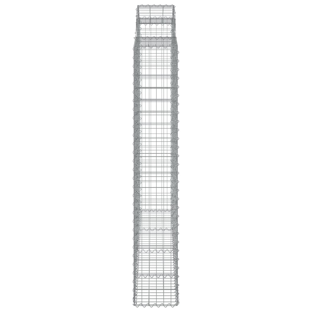 Gabionen mit Hochbogen 3 Stk. 200x30x180/200cm Verzinktes Eisen