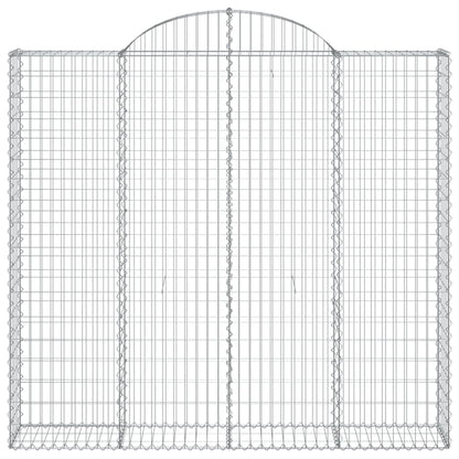 Gabionen mit Hochbogen 4 Stk. 200x30x180/200cm Verzinktes Eisen