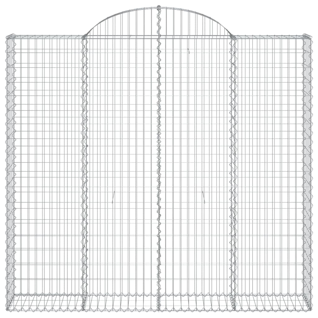 Gabionen mit Hochbogen 4 Stk. 200x30x180/200cm Verzinktes Eisen