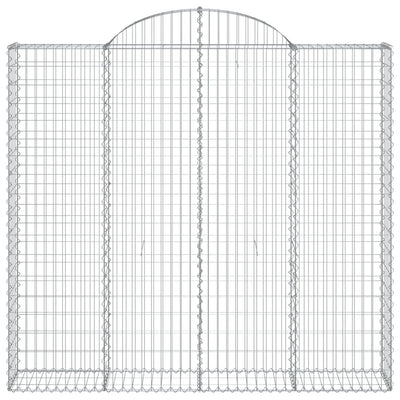 Gabionen mit Hochbogen 4 Stk. 200x30x180/200cm Verzinktes Eisen