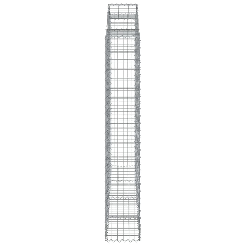 Gabionen mit Hochbogen 4 Stk. 200x30x180/200cm Verzinktes Eisen