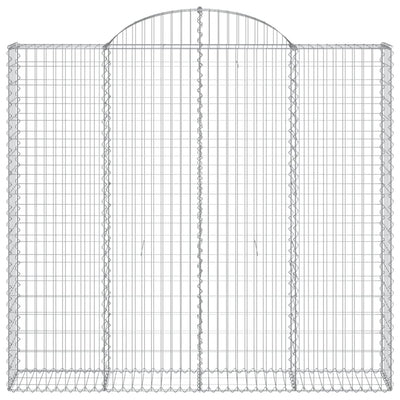 Gabionen mit Hochbogen 6 Stk. 200x30x180/200cm Verzinktes Eisen