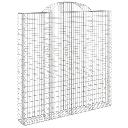 Gabionen mit Hochbogen 3 Stk. 200x30x200/220cm Verzinktes Eisen