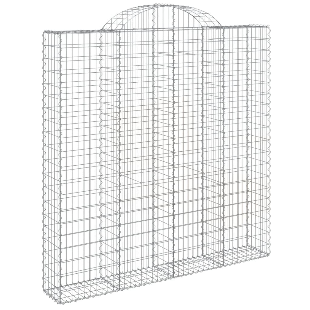 Gabionen mit Hochbogen 4 Stk. 200x30x200/220cm Verzinktes Eisen