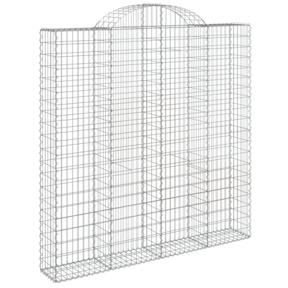 Gabionen mit Hochbogen 6 Stk. 200x30x200/220cm Verzinktes Eisen