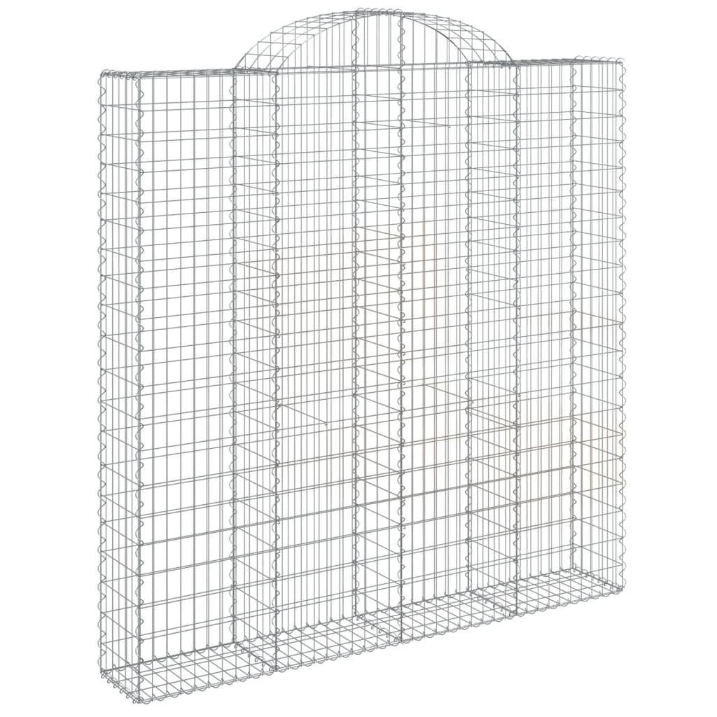 Gabionen mit Hochbogen 9 Stk. 200x30x200/220cm Verzinktes Eisen