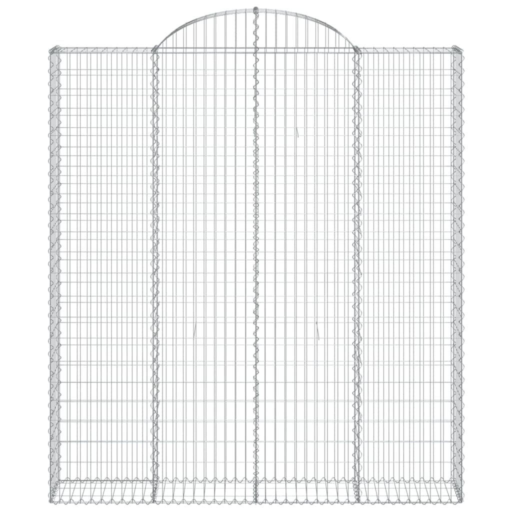 Gabionen mit Hochbogen 4 Stk. 200x30x220/240cm Verzinktes Eisen