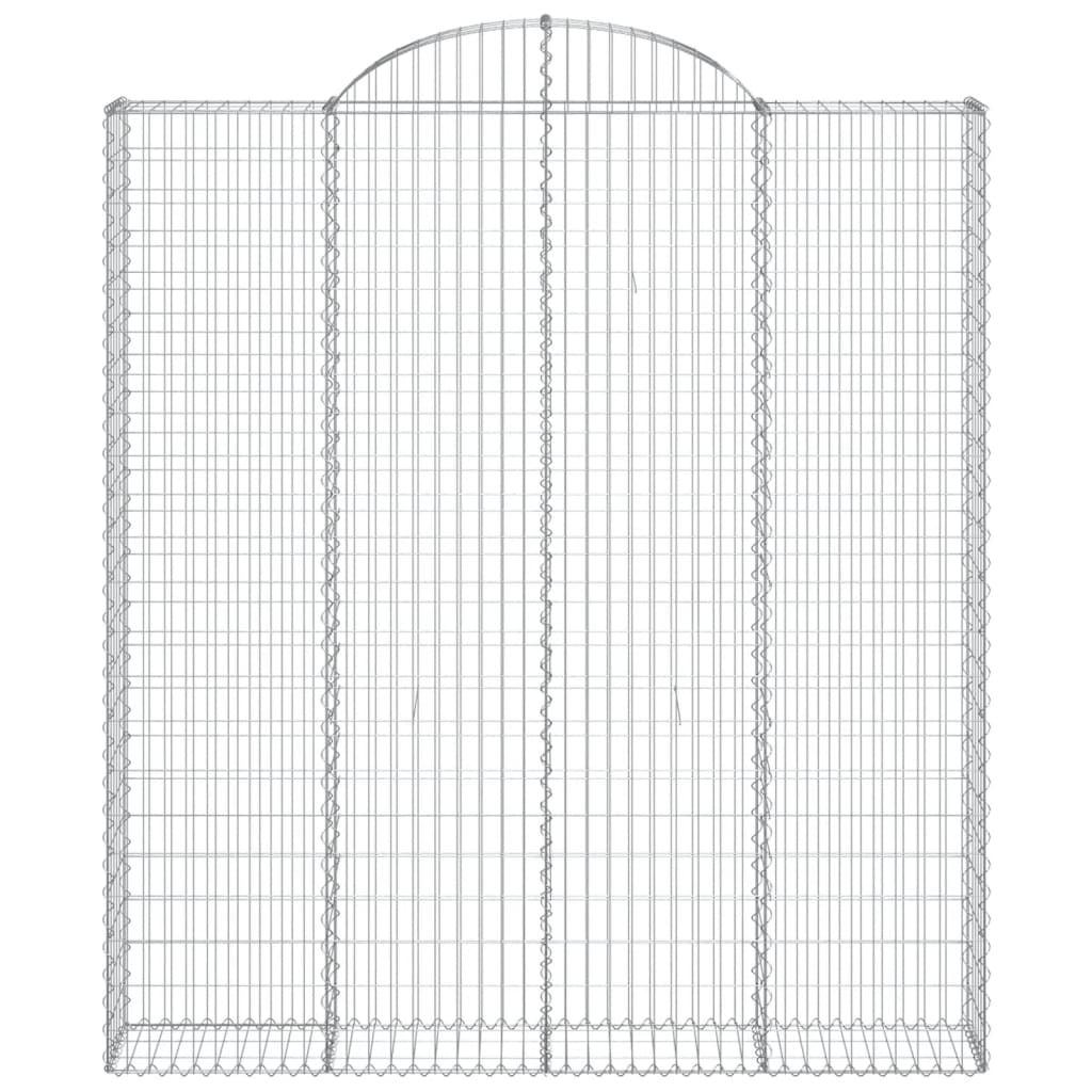 Gabionen mit Hochbogen 11 Stk 200x30x220/240cm Verzinktes Eisen