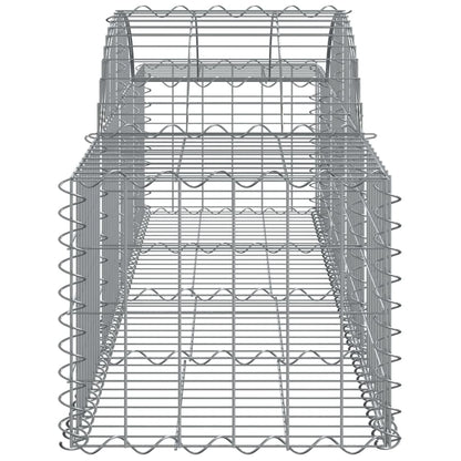 Gabionen mit Hochbogen 18 Stk. 200x50x40/60 cm Verzinktes Eisen