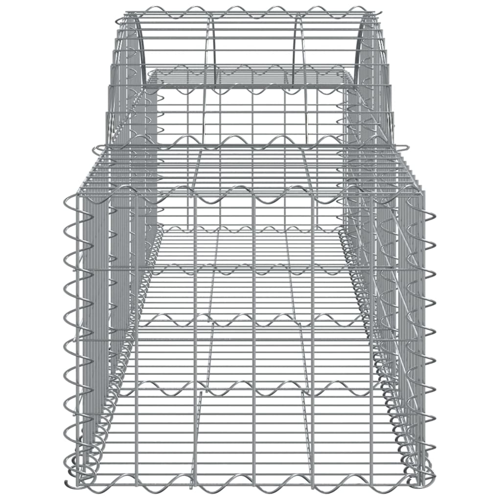 Gabionen mit Hochbogen 18 Stk. 200x50x40/60 cm Verzinktes Eisen