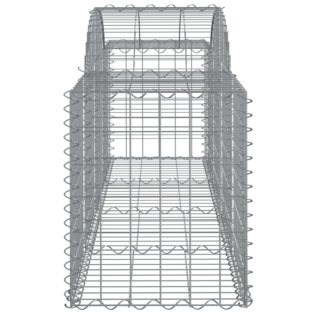 Gabionen mit Hochbogen 25 Stk. 200x50x60/80 cm Verzinktes Eisen