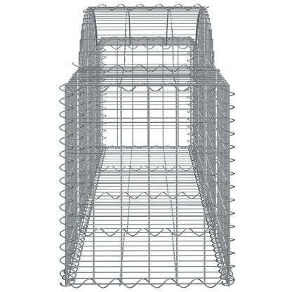 Gabionen mit Hochbogen 25 Stk. 200x50x60/80 cm Verzinktes Eisen