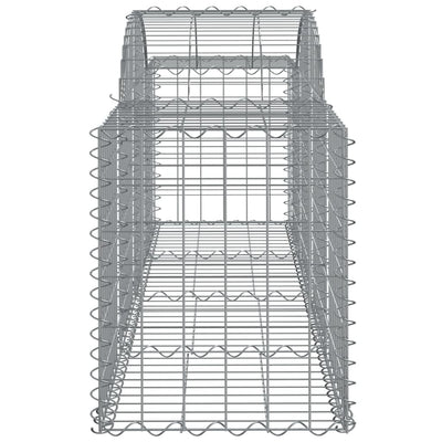 Gabionen mit Hochbogen 25 Stk. 200x50x60/80 cm Verzinktes Eisen