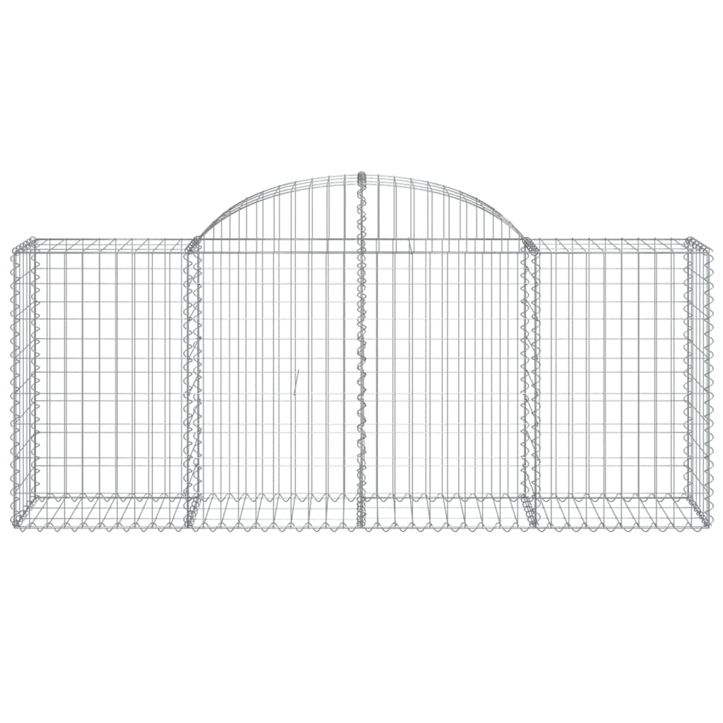 Gabionen mit Hochbogen 50 Stk. 200x50x80/100cm Verzinktes Eisen