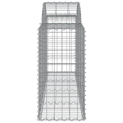 Gabionen mit Hochbogen 50 Stk. 200x50x80/100cm Verzinktes Eisen